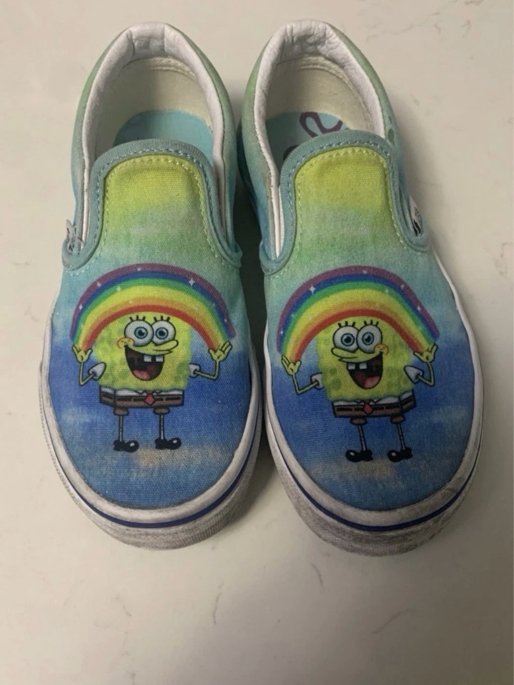 Vans Kids Slip-On SpongeBob Rainbow Canvas Shoes